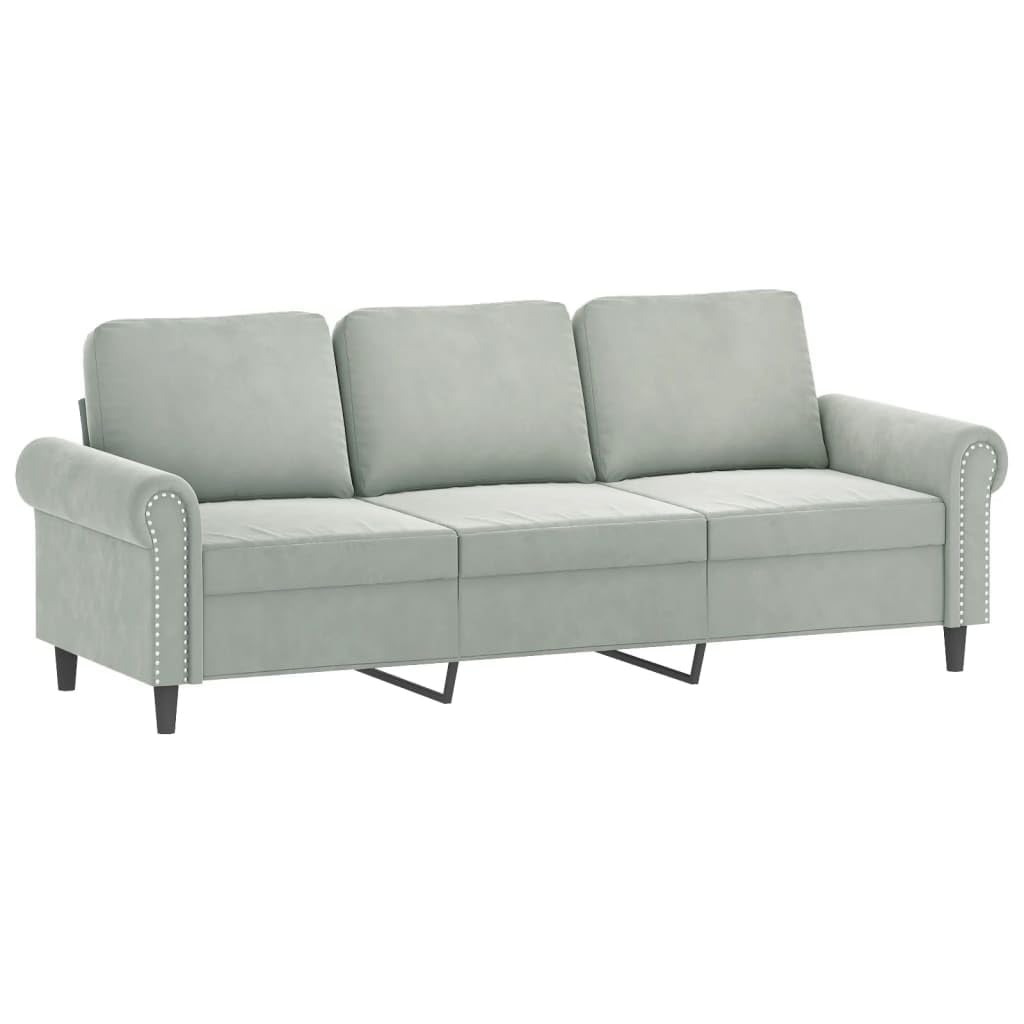 Light Gray Velvet 2 Piece Sofa Set Z90196