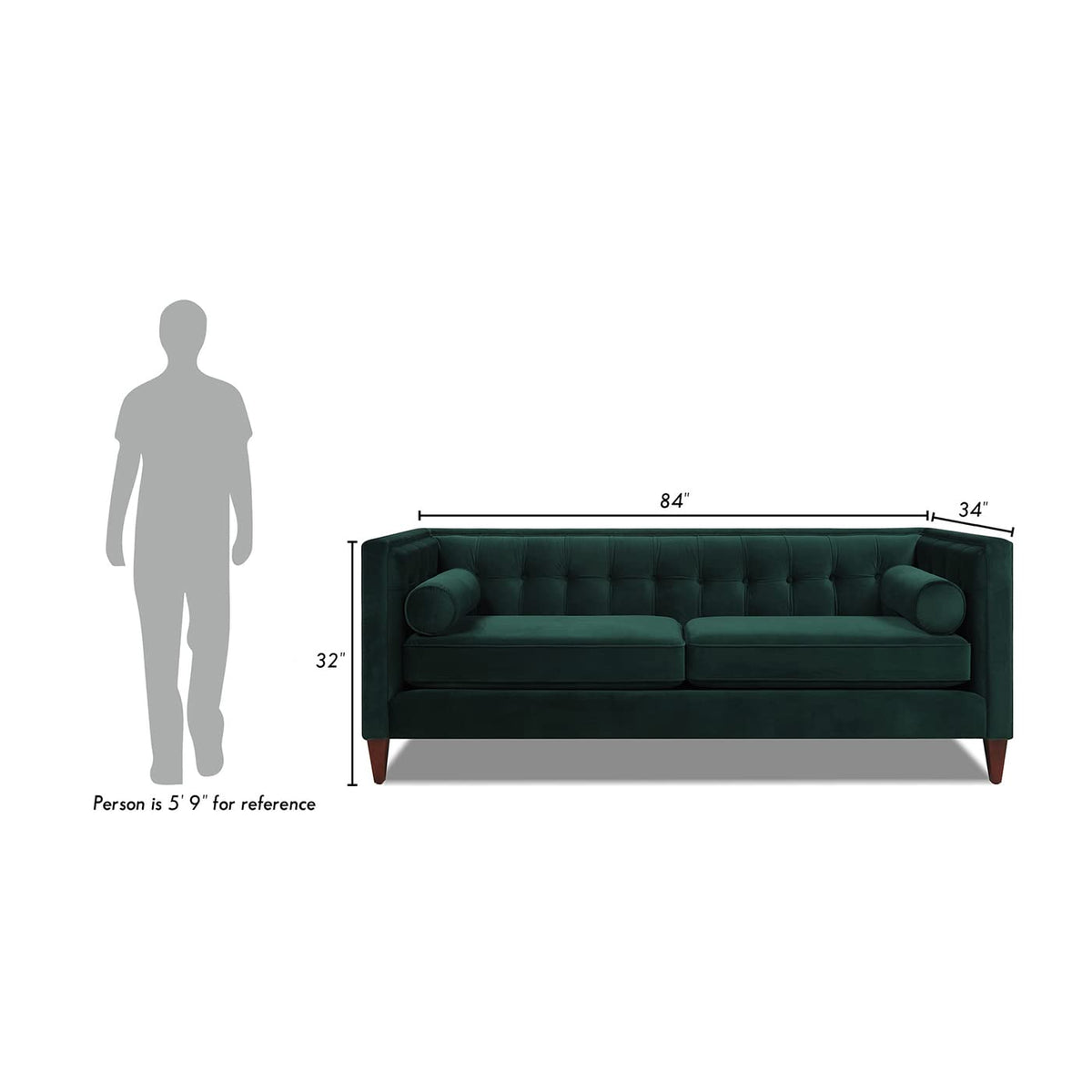 Dark Navy Blue Performance Velvet Tufted Sofa D1470