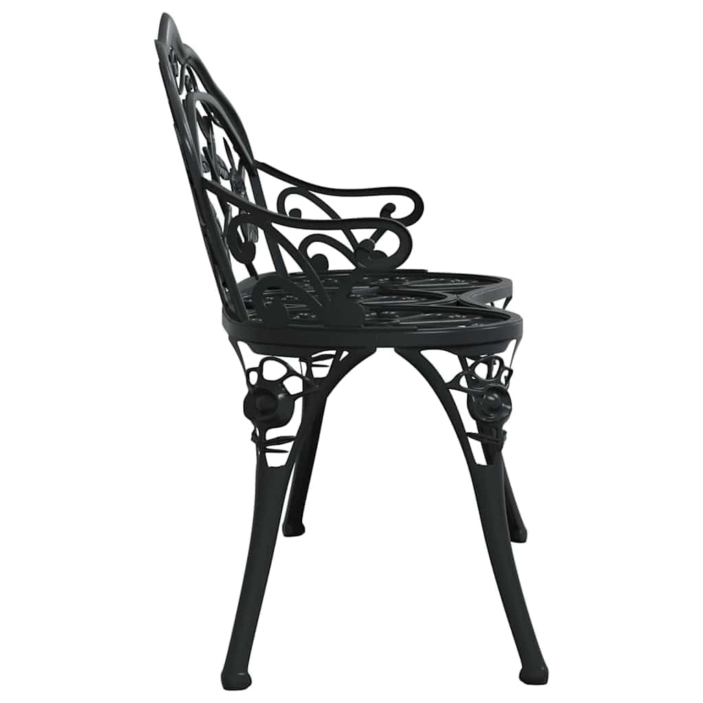 Cast Aluminum Black Patio Bench U8629