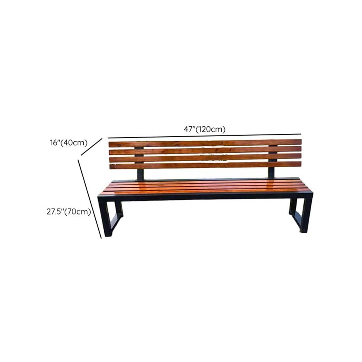 Midnight Black Engineered Wood Patio Bench A12151