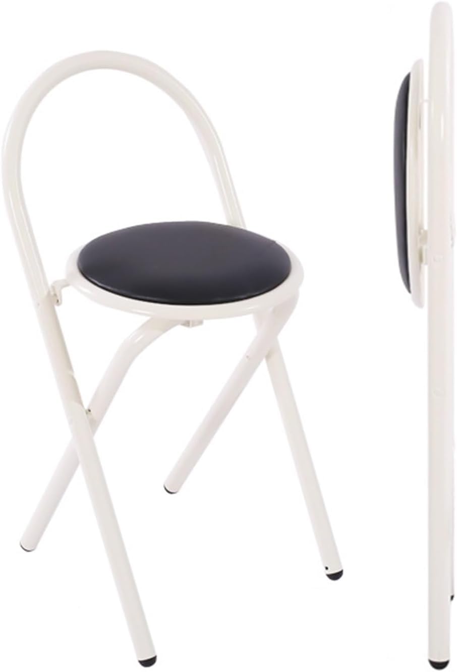 18in Padded Folding Stool with Backrest F2560