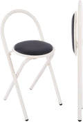 18in Padded Folding Stool with Backrest F2560