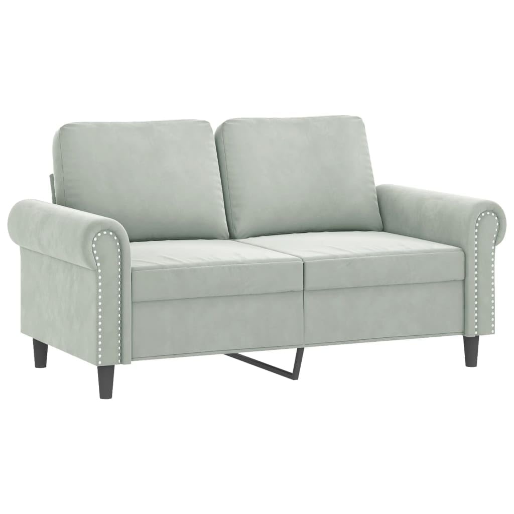 Light Gray Velvet 2 Piece Sofa Set Z90196
