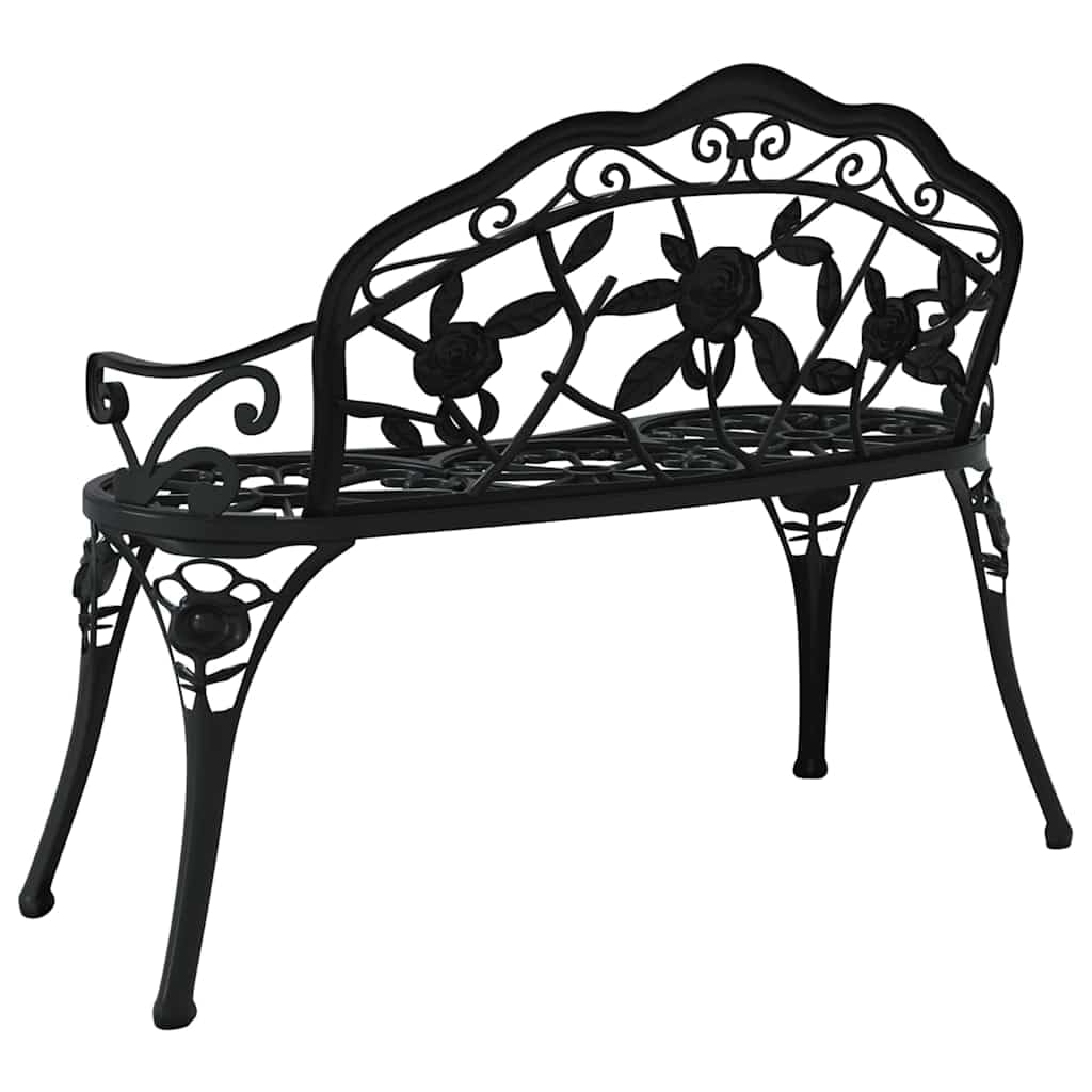 Cast Aluminum Black Patio Bench U8629