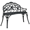 Cast Aluminum Black Patio Bench U8629