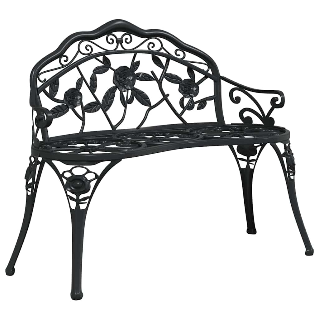 Cast Aluminum Black Patio Bench U8629