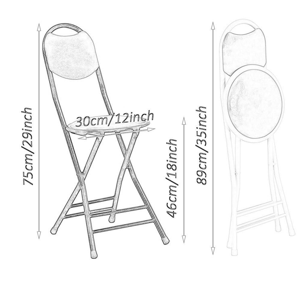 18 Inch Black Folding Bar Stool with Back K272709