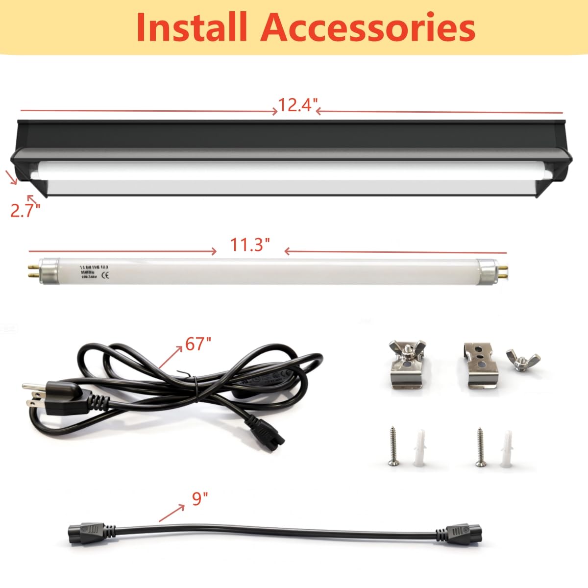8W T5 UVB UVA Reptile Light Fixture and Bulb Kit K83178
