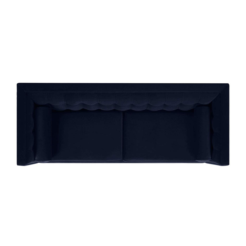 Dark Navy Blue Performance Velvet Tufted Sofa D1470