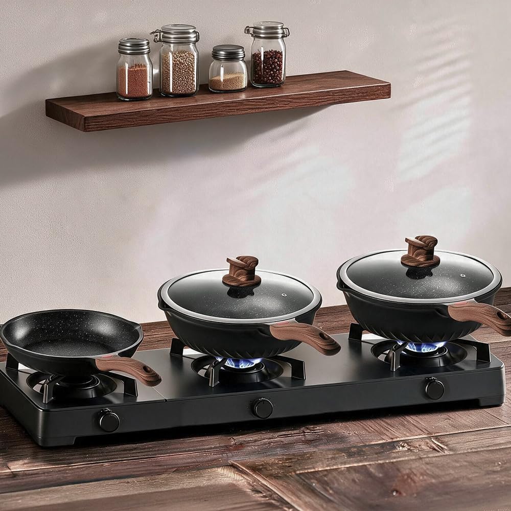 12 Pc Nonstick Deep Frying Pan Cookware Set U501568