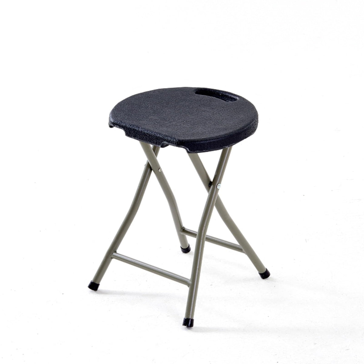 18 Inch Portable Folding Stool with Handle, 500lbs Capacity Round Plastic Chair U196