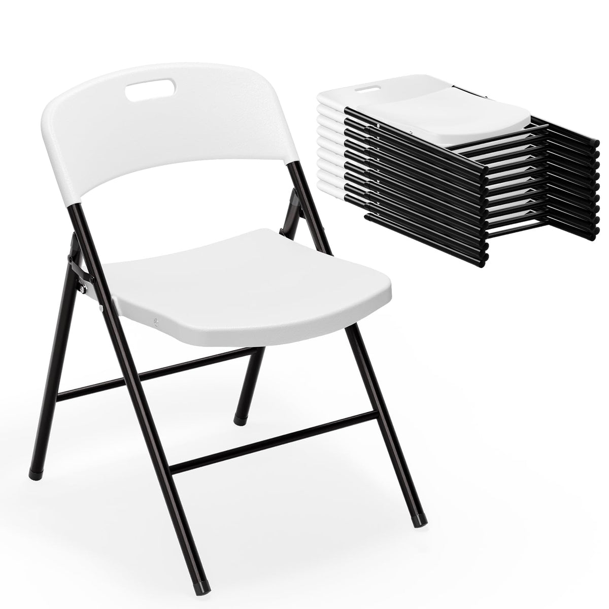White Plastic Folding Chairs S5669