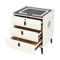 3-Drawer LED Nightstand with Wireless Charging Station Y927545