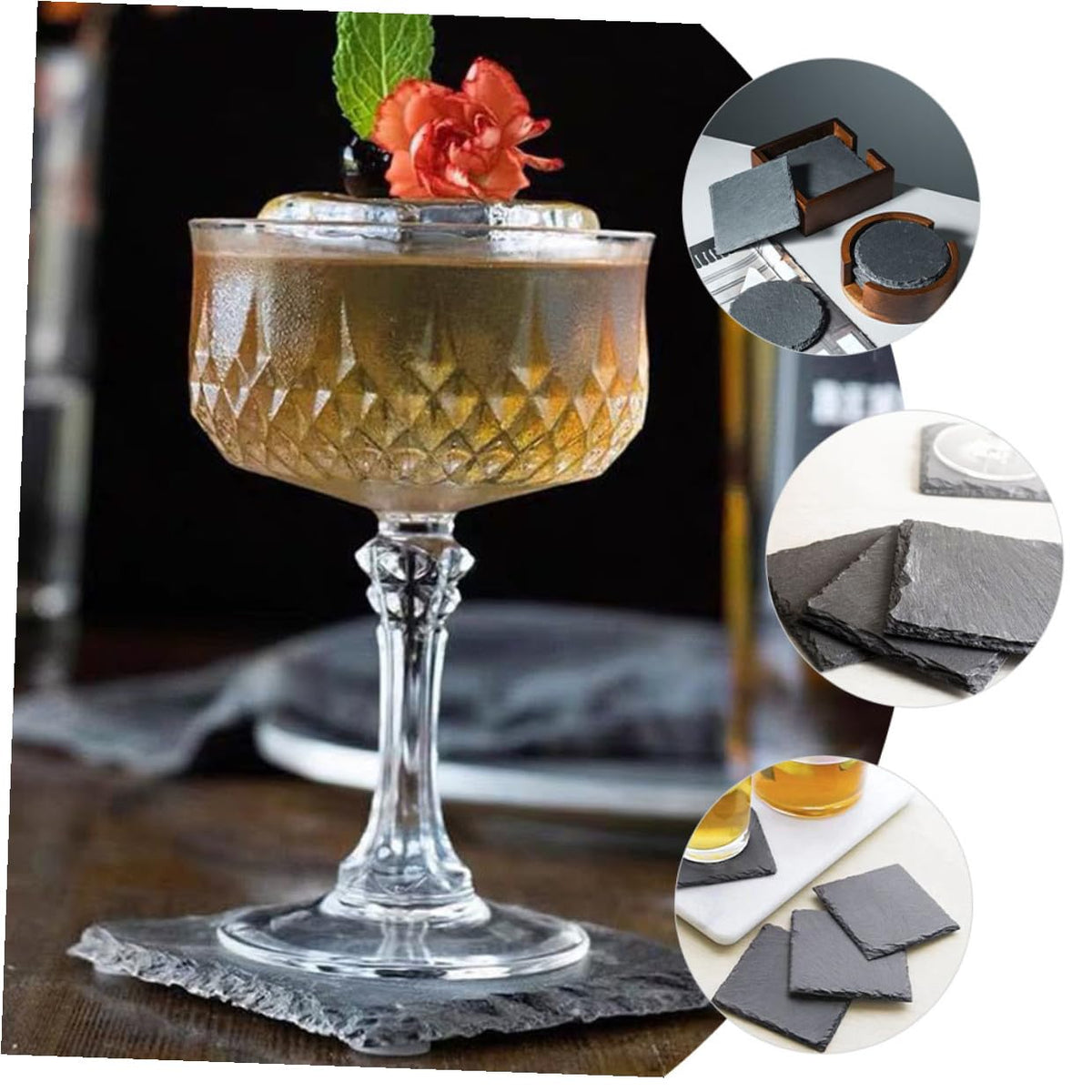 12pcs Natural Coasters T348626