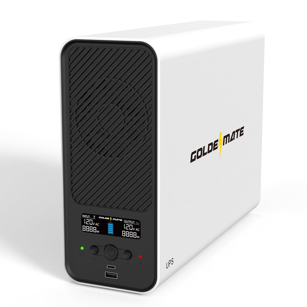 White 1500VA/1000W Lithium UPS Battery Backup & Surge Protector J8827