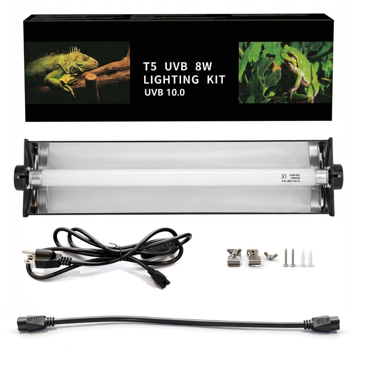 8W T5 UVB UVA Reptile Light Fixture and Bulb Kit K83178