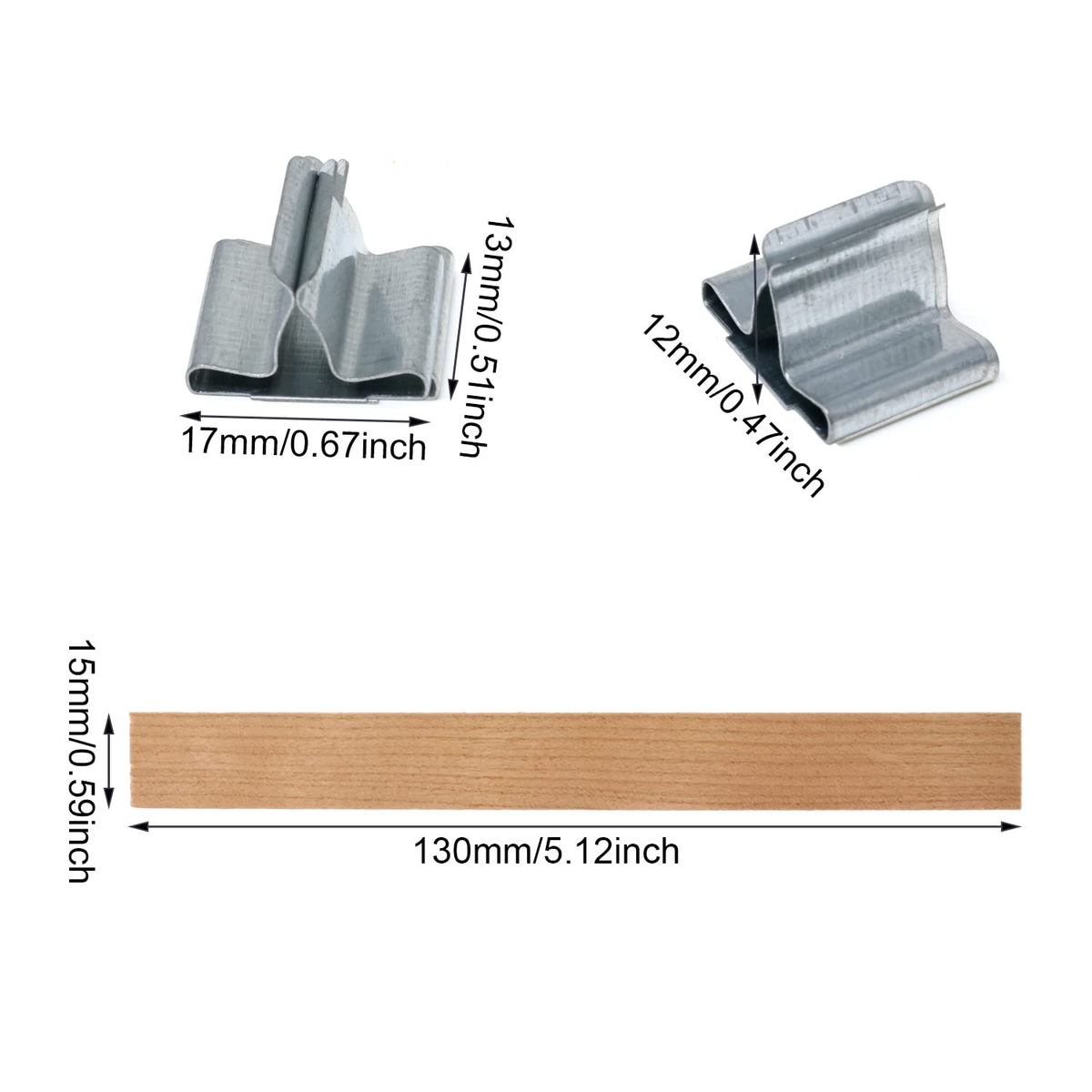 50PCS Crackling Wooden Candle Wicks with Metal Base E531648