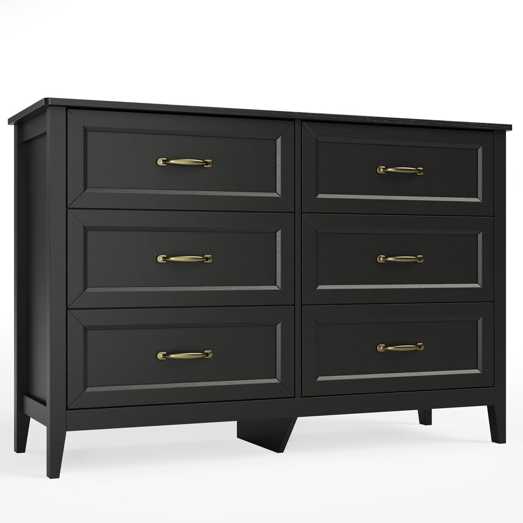Black 6 Drawer Dresser L9933