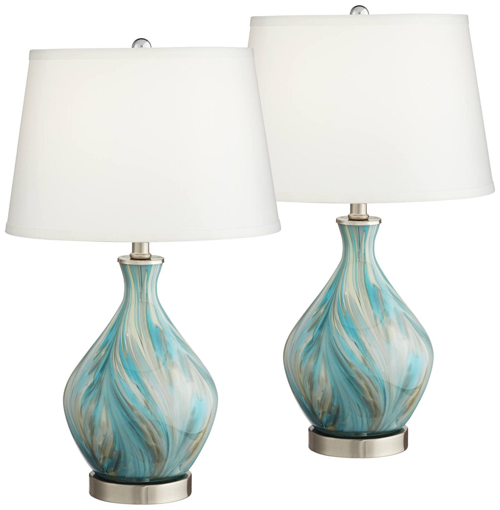 22" Art Glass Table Lamps Set of 2 T37636