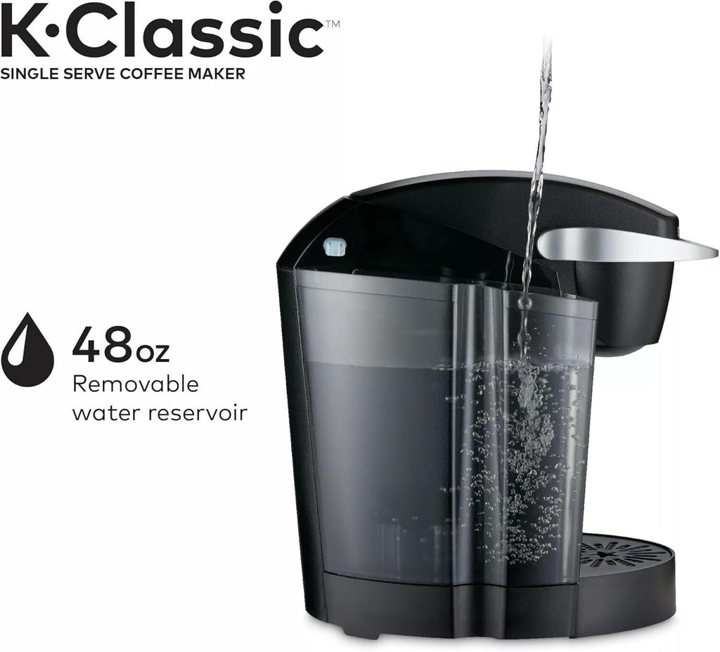 Single Serve K-Cup Pod Coffee Maker, 3 Brew Sizes, 48oz Removable Reservoir, Black U7000