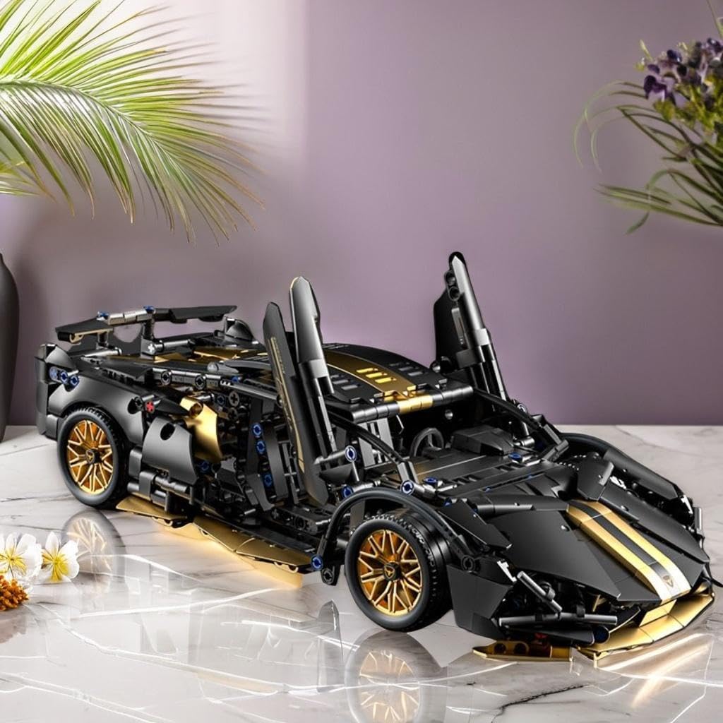 Black 1:14 Race Car Building Block Set S96341