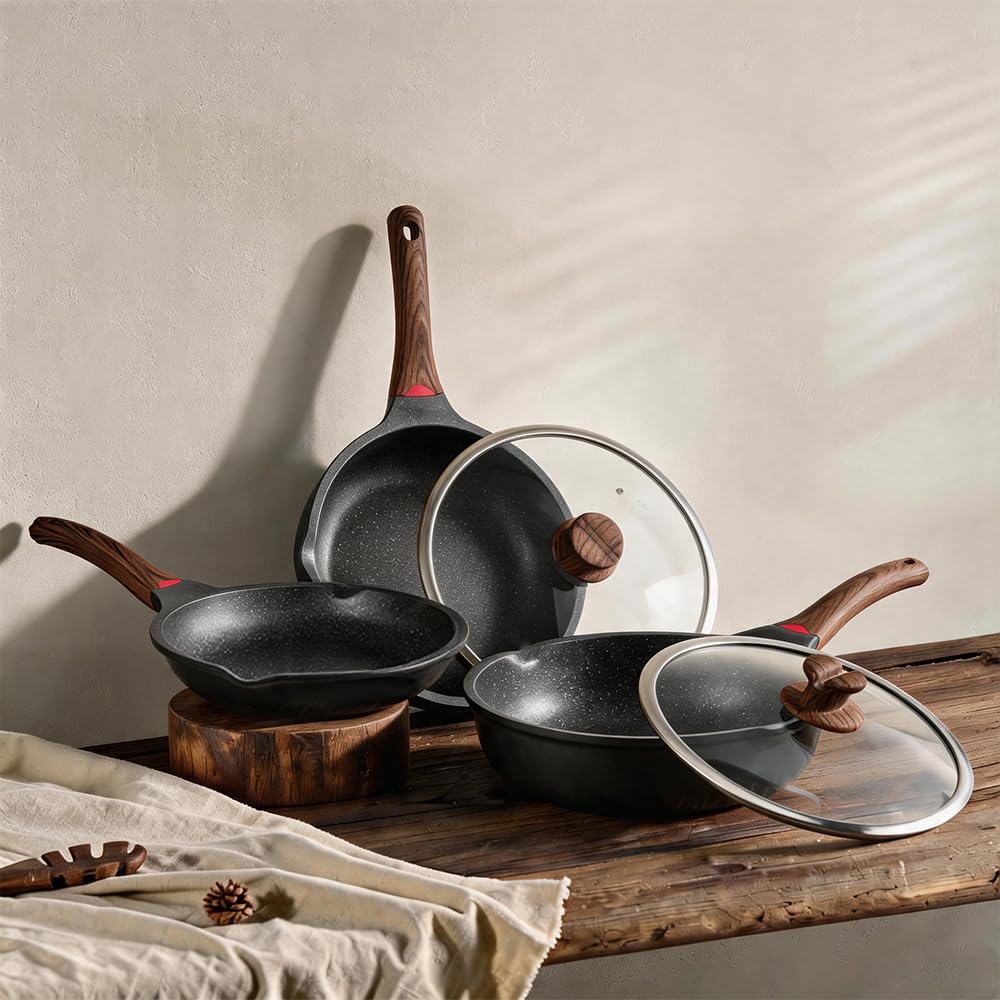 12 Pc Nonstick Deep Frying Pan Cookware Set U501568