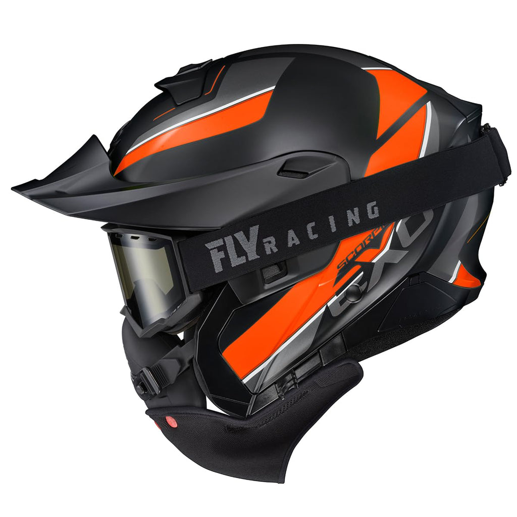 Orange Large Modular Snowmobile Helmet H304