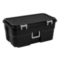 22 Gallon Black Wheeled Plastic Storage Trunk with Handle A206