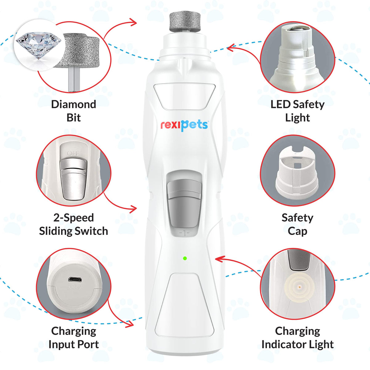 Rechargeable Electric Pet Nail Grinder X115