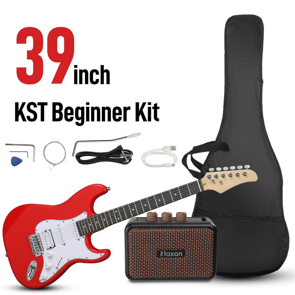 39 Inch Red Electric Guitar Kit with Amp U40636