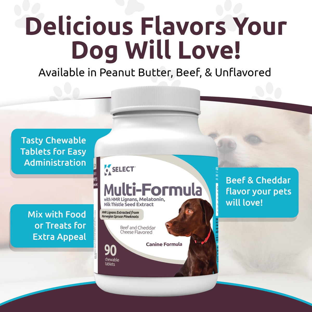 90 Tablets Beef Flavor Dog Multivitamin B87198