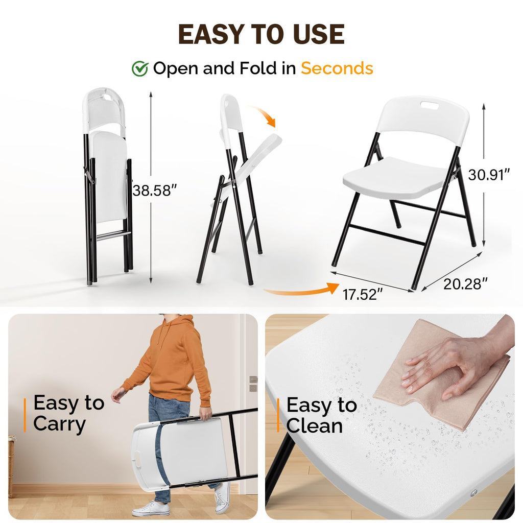 White Plastic Folding Chairs S5669