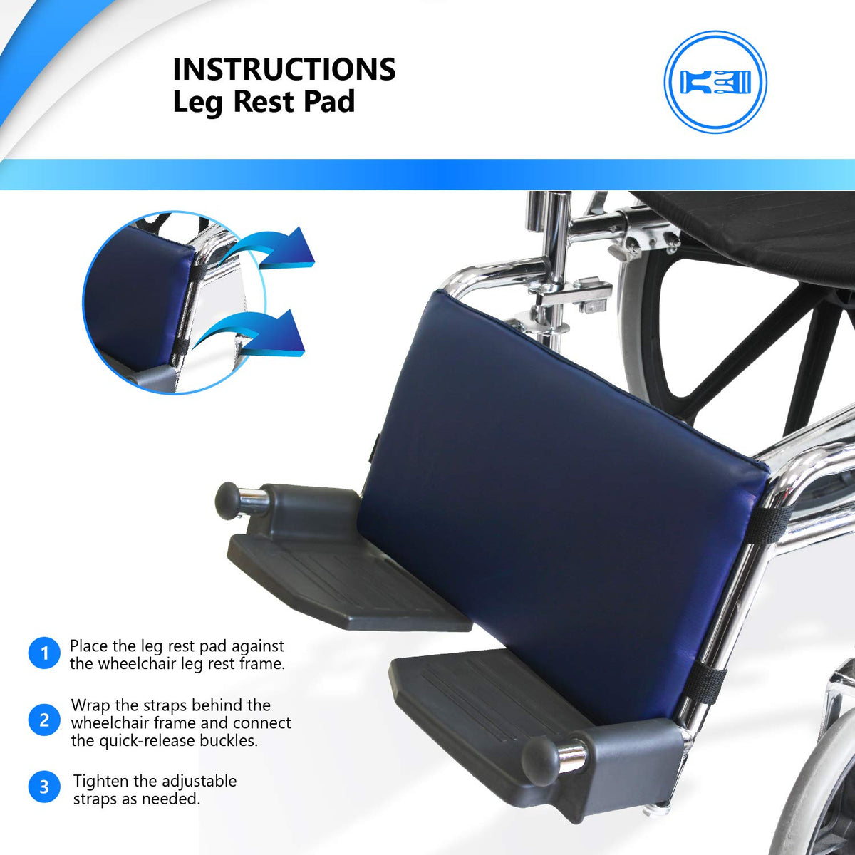 Cushioned Non-Slip Vinyl Wheelchair Leg Rest Pad X57036