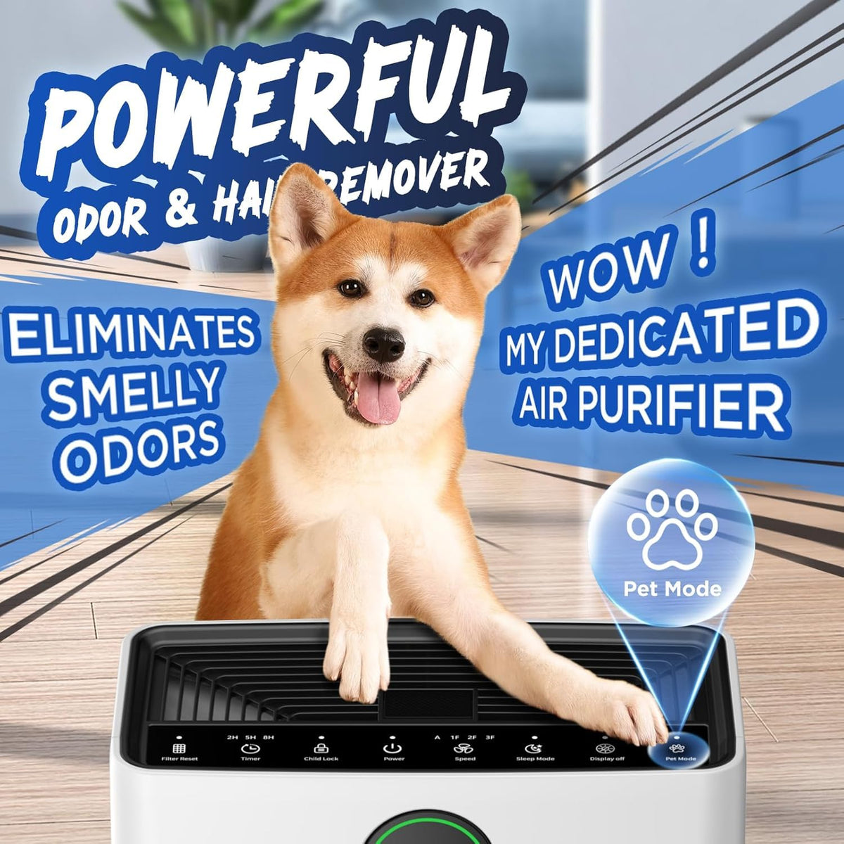 Air Purifier with Washable Filter, PM 2.5 Display, White A774677