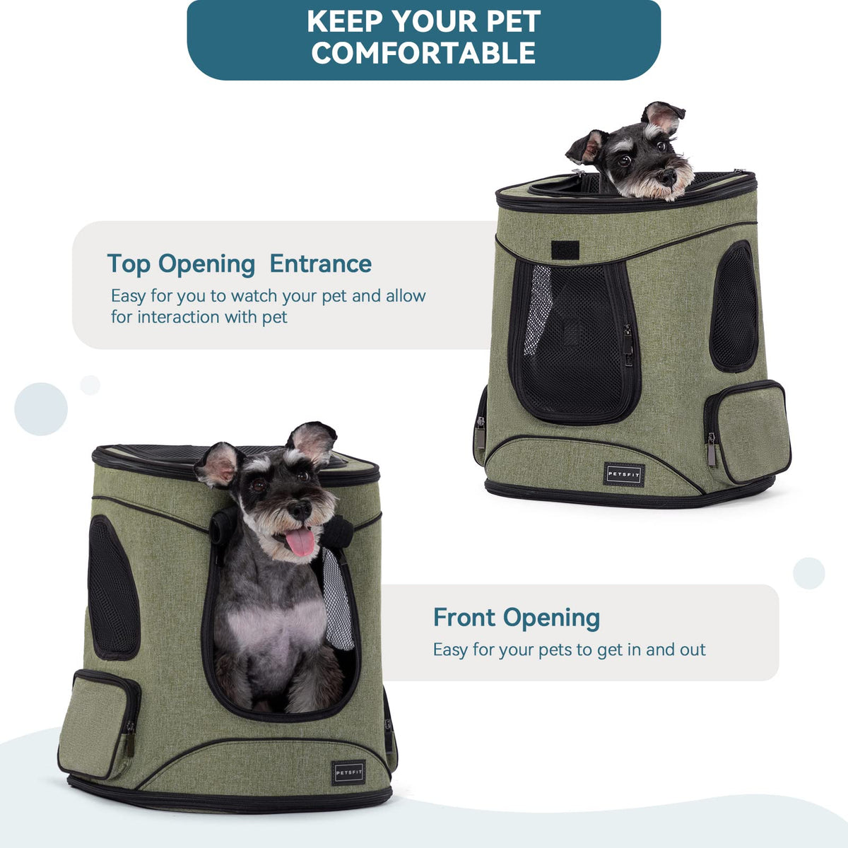 Dog and Cat Backpack Carrier, Up to 18 lb C763622