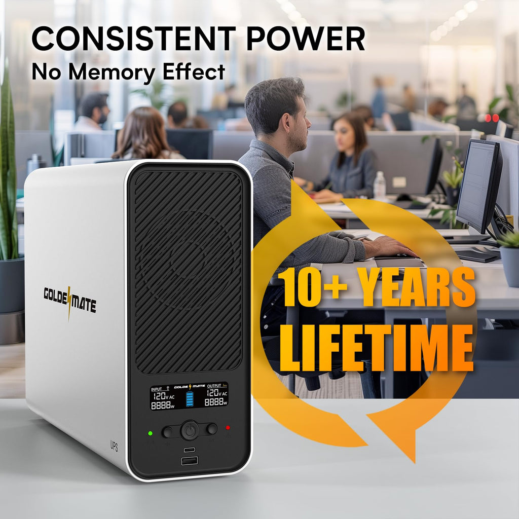 White 1500VA/1000W Lithium UPS Battery Backup & Surge Protector J8827