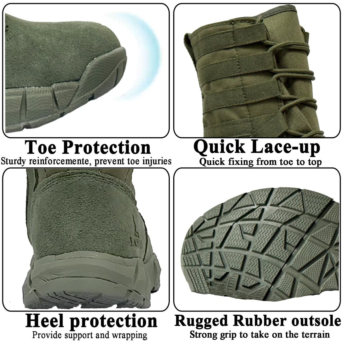 Lightweight Side Zip Tactical Boots C408557