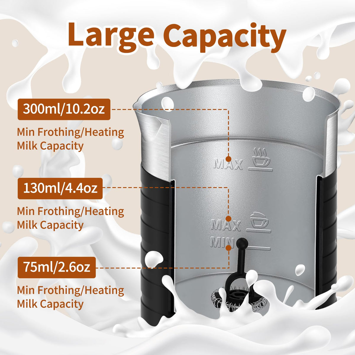 4 In 1 Electric Milk Frother Steamer 350ml M939860