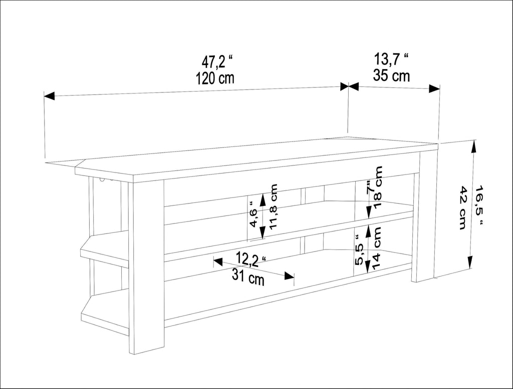 Corner TV Stand with Open Shelves for Up to 60 inch TVs White J1454