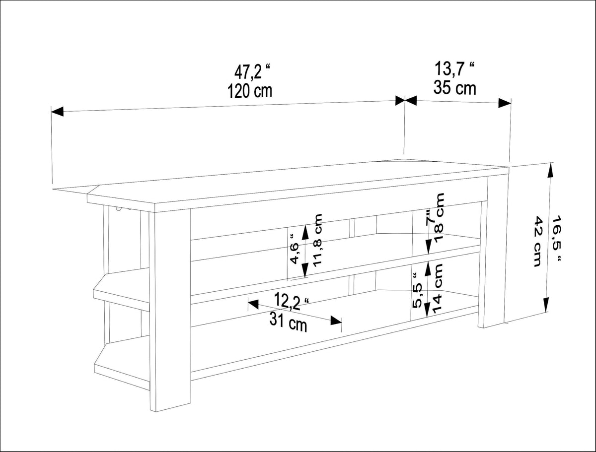Corner TV Stand with Open Shelves for Up to 60 inch TVs White J1454