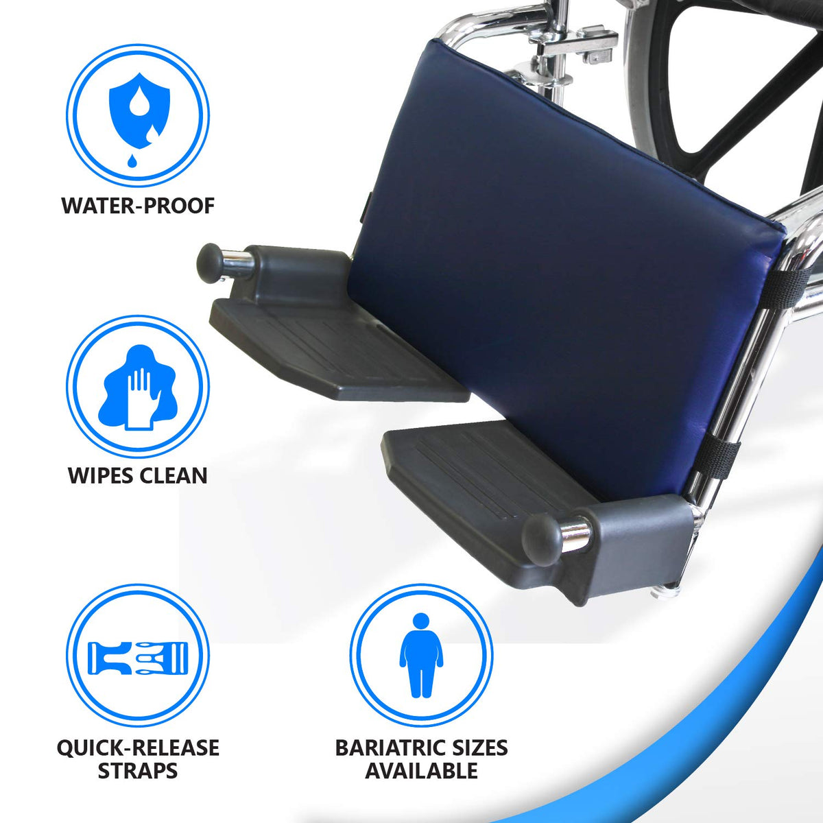 Cushioned Non-Slip Vinyl Wheelchair Leg Rest Pad X57036