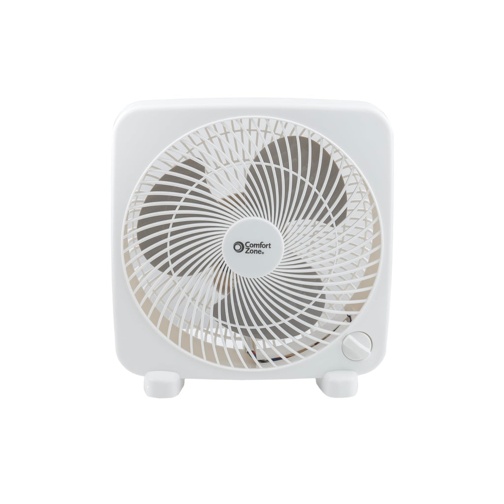 9 inch White 3 Speed Box Fan Q474
