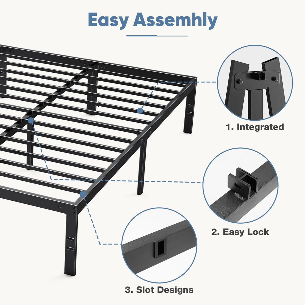 Queen Metal Slat Platform Bed Frame 14 Inch W802914