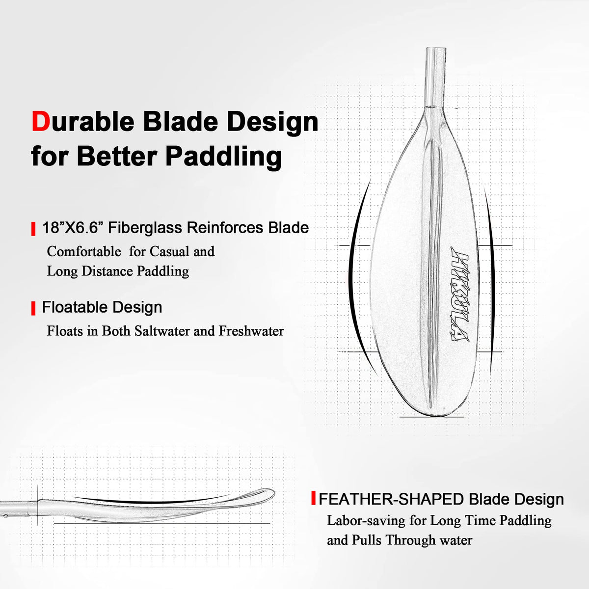 4 Piece Aluminum PP Floating Kayak Paddle N66655