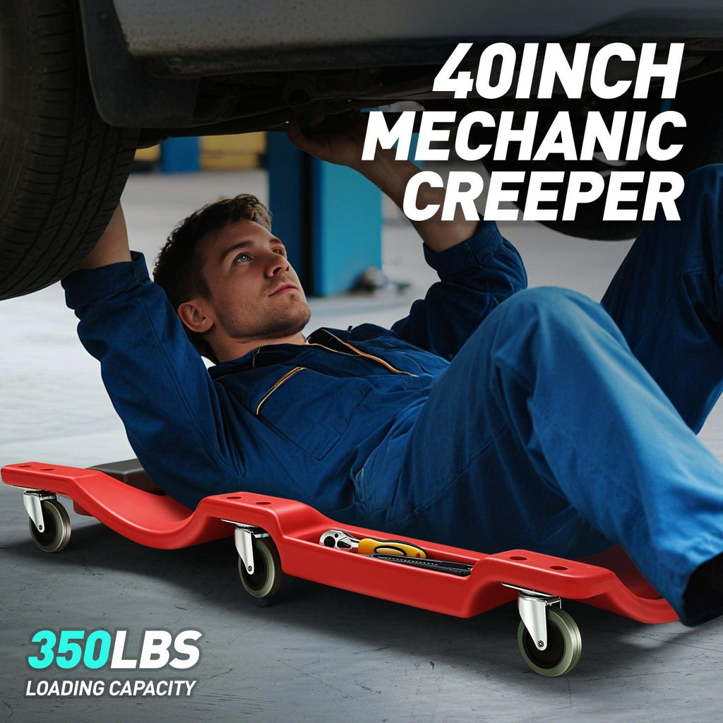 40 Inch Low Profile Rolling Creeper with Padded Headrest F819700