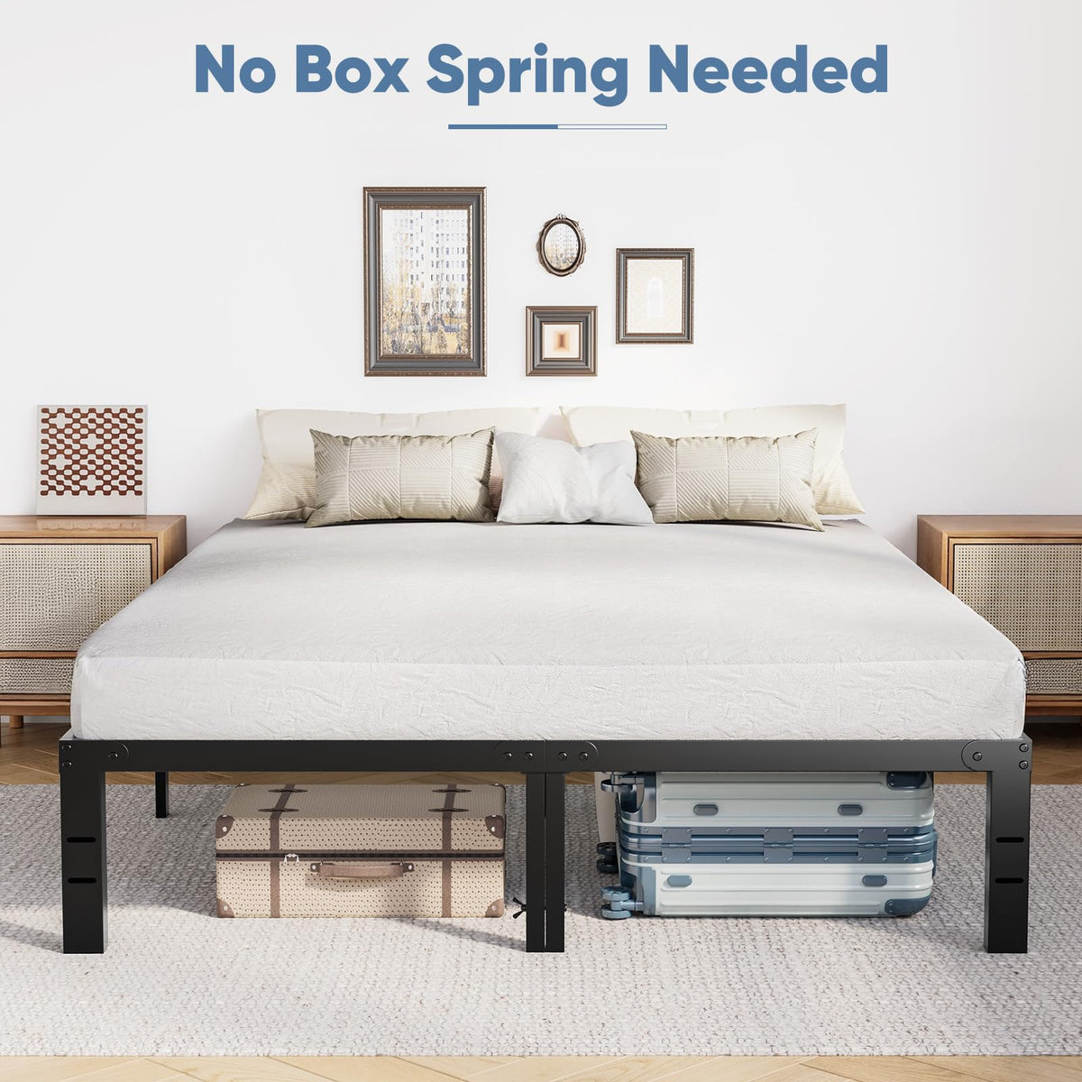 Queen Metal Slat Platform Bed Frame 14 Inch W802914