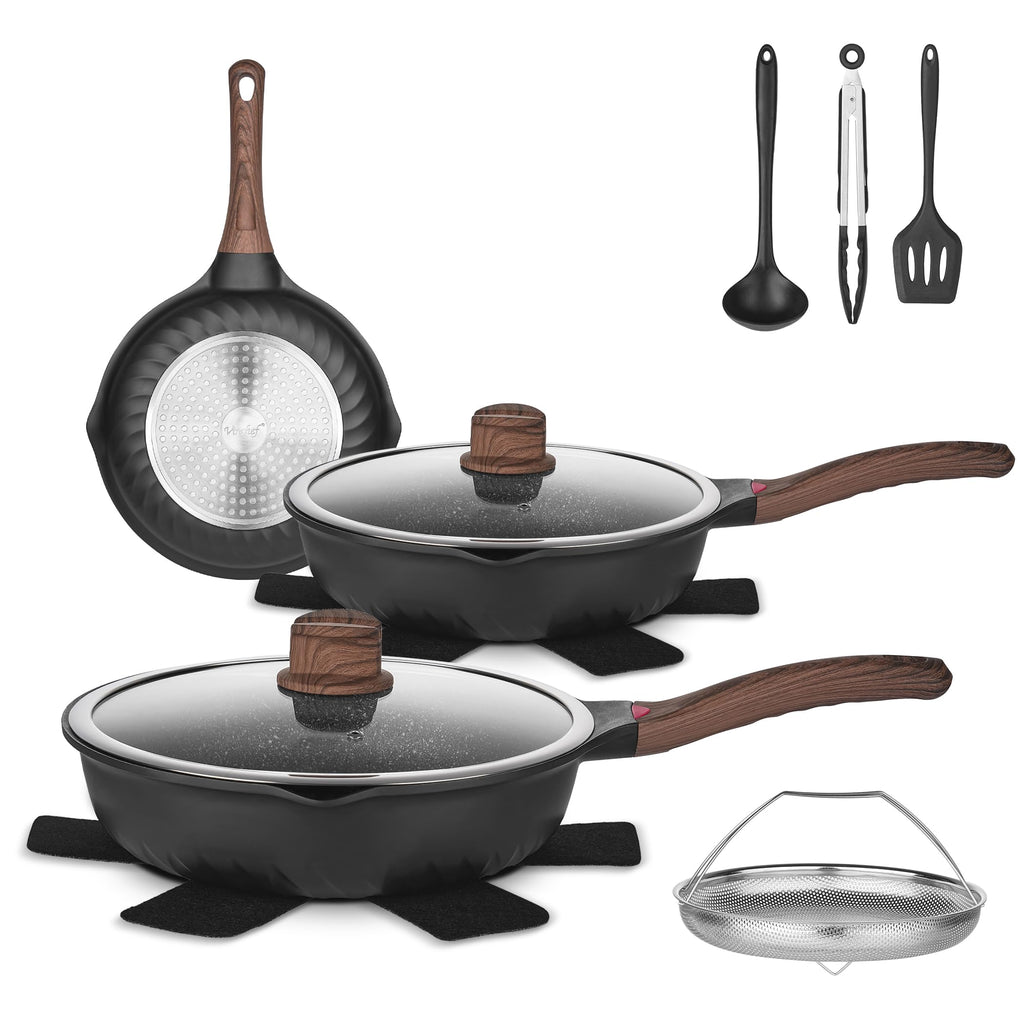 12 Pc Nonstick Deep Frying Pan Cookware Set U501568