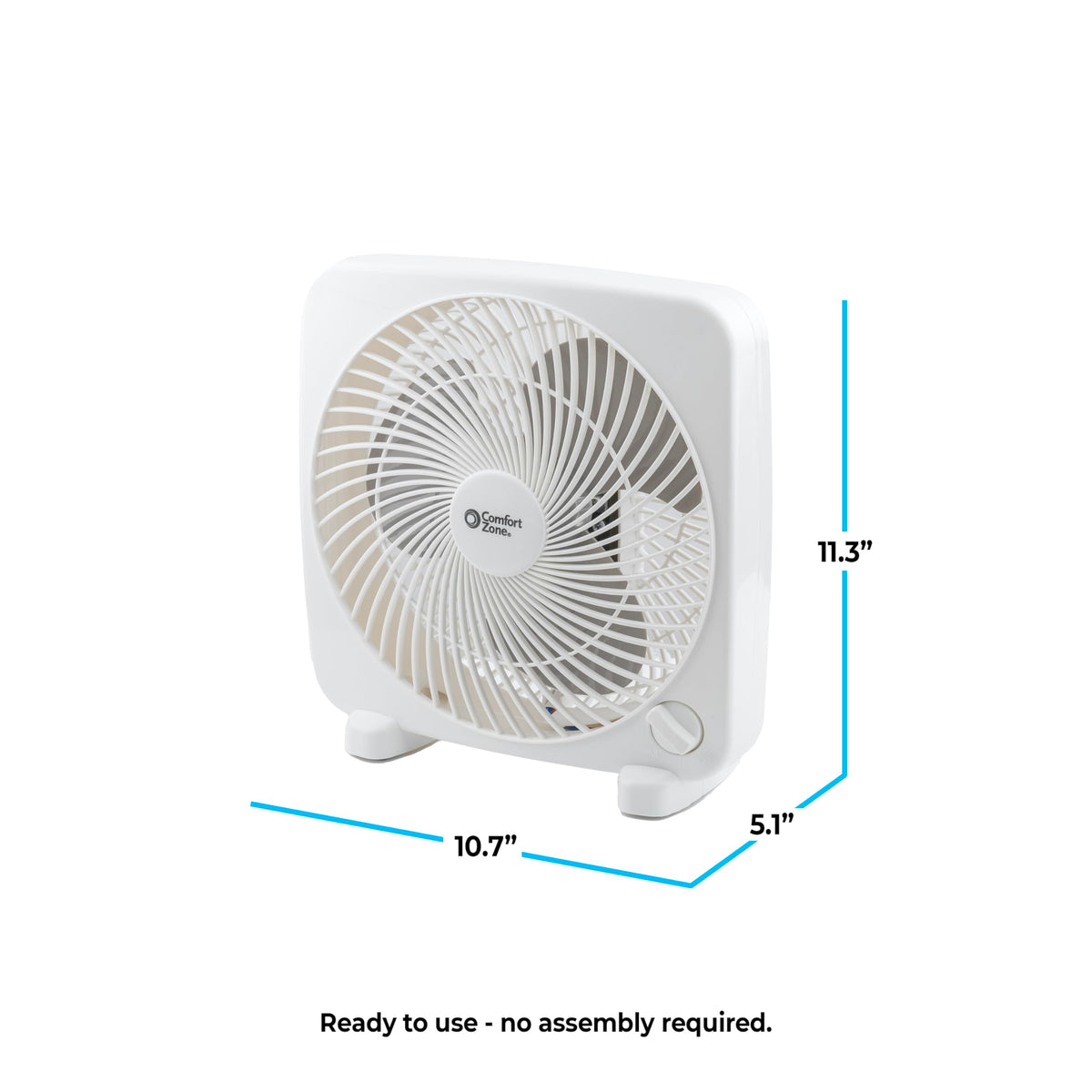 9 inch White 3 Speed Box Fan Q474