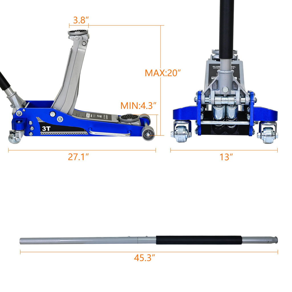 3 Ton Low Profile Hydraulic Floor Jack U25127