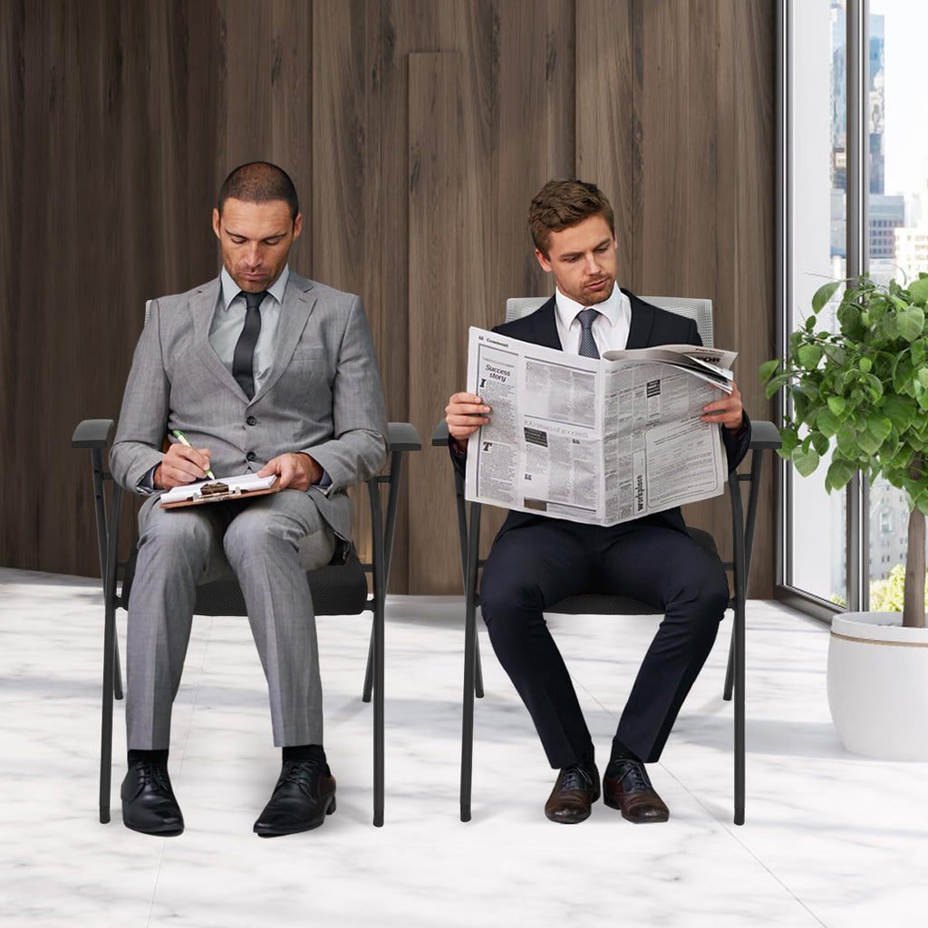 Grey Mesh Back Stacking Arm Chairs G30203
